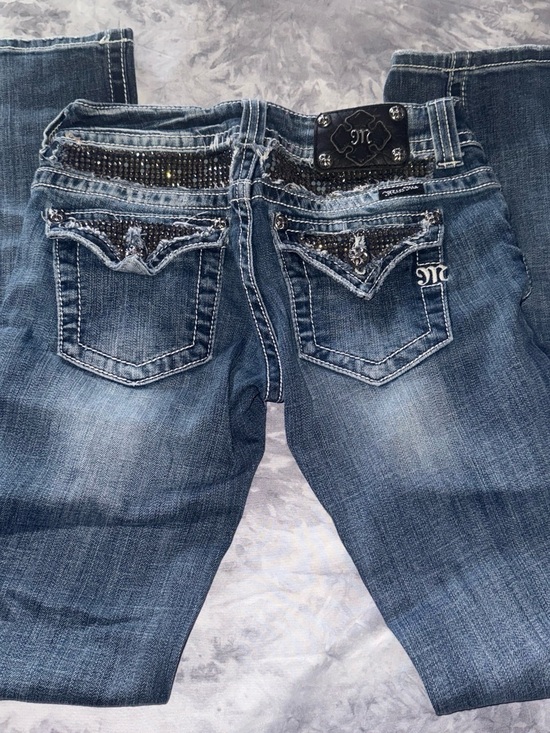 Miss Me Denim - Miss Me Blue Boot Cut Jeans with Embellished Pockets